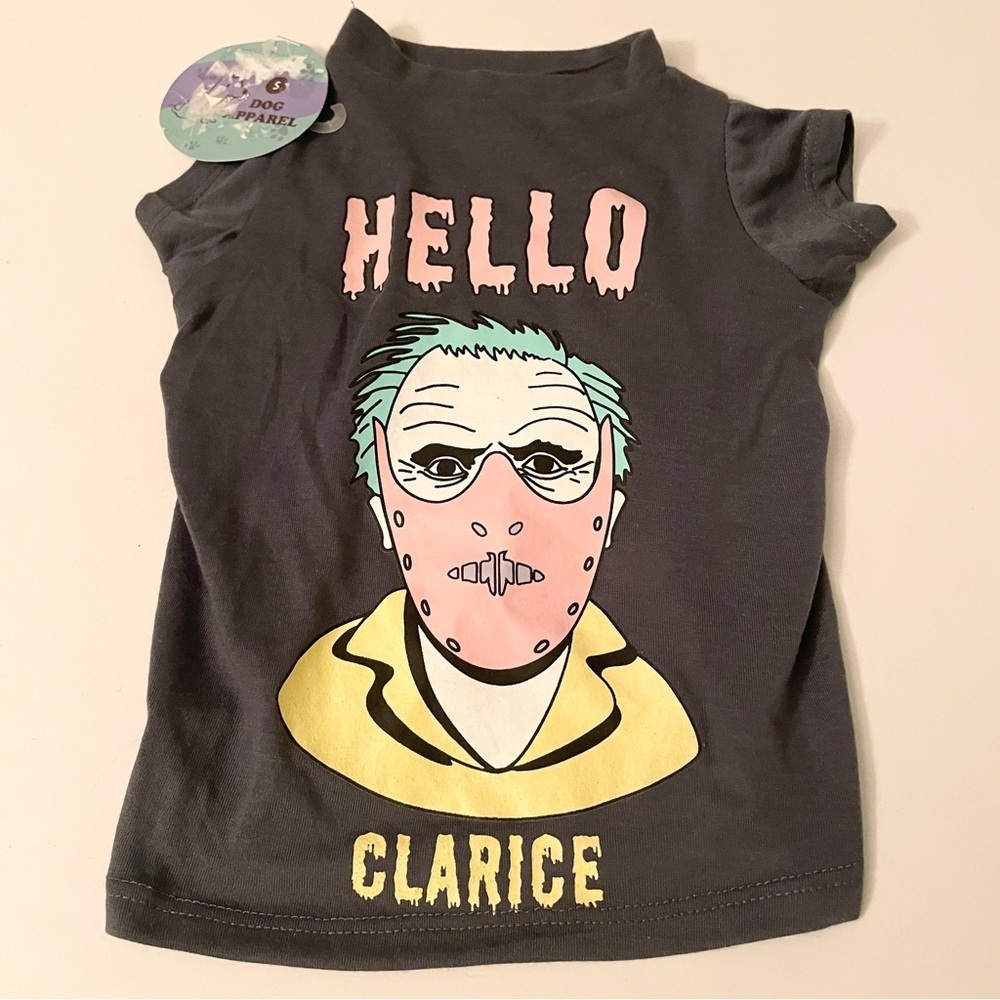 Silence of the Lambs Hello Clarice Dog T-Shirt Small